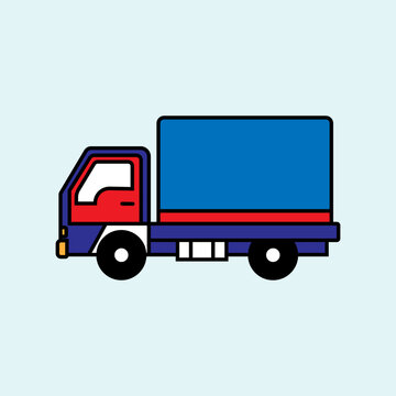 Cute Truck Cartoon. vector illustration
