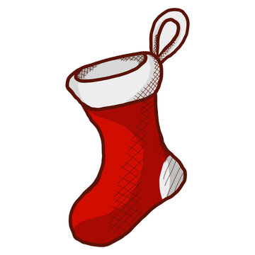 christmas sock with gifts. stocking christmas decoration