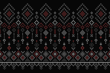 Cross stitch colorful geometric traditional ethnic pattern Ikat seamless pattern abstract design for fabric print cloth dress carpet curtains and sarong Aztec African Indian Indonesian 