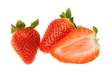 strawberries isolated on white background