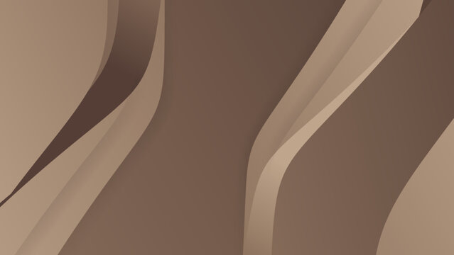 Light brown abstract background. A stream of wavy lines on a light brown background. Abstract wave background. Vector illustration.