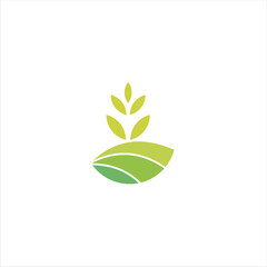 Agriculture logo design, agronomy, wheat farm, rural country farming field, natural harvest vector.