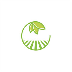 Agriculture logo design, agronomy, wheat farm, rural country farming field, natural harvest vector.