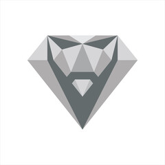 Diamond logo design with fox head concept.