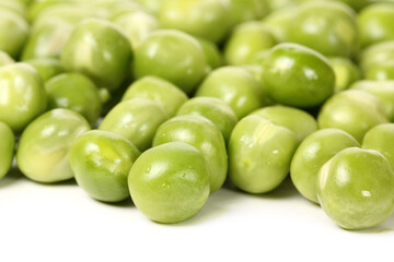Fresh peas isolated on white background 