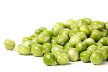 Fresh peas isolated on white background 