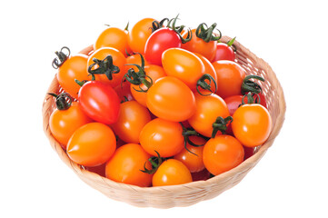 cherry tomatoes on white background 
