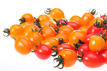 cherry tomatoes on white background 