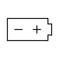 Obraz premium Battery Isolated Silhouette Solid Line Icon with battery, energy, force, power Infographic Simple Vector Illustration