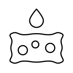 Absorb Isolated Silhouette Solid Line Icon with absorb, sponge Infographic Simple Vector Illustration