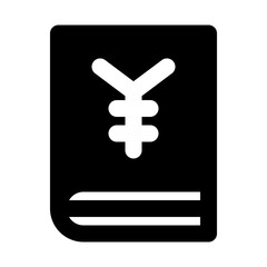 Bankbook Isolated Silhouette Solid Line Icon with bankbook, book, finance, money Infographic Simple Vector Illustration