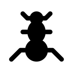 Ants Isolated Silhouette Solid Line Icon with ants, ant, bug Infographic Simple Vector Illustration