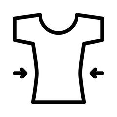 Shirt Isolated Silhouette Solid Line Icon with shirt, custom, size, tailor, waist Infographic Simple Vector Illustration