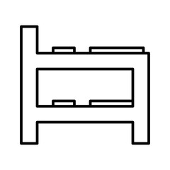 Bunk-Beds Isolated Silhouette Solid Line Icon with bunk-beds, , bed, dormitory, hostel Infographic Simple Vector Illustration