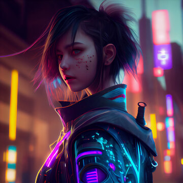 Cyberpunk Girl - Generative A.I.