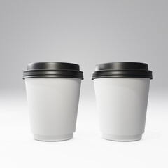  paper cup front view 3d illustration image