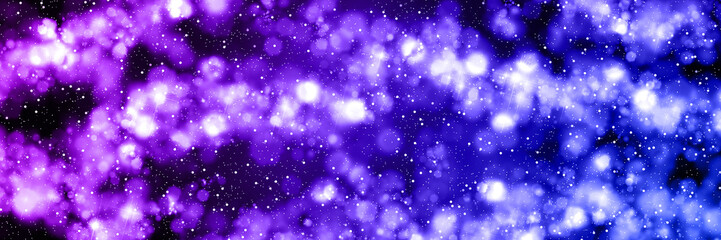 Naklejka na ściany i meble Deep space illustration. Starfield and nebula and clusters background. Banner design template 