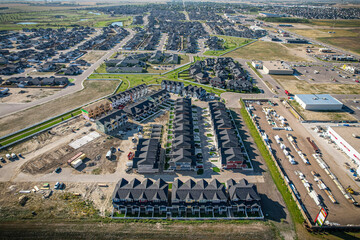 Aerial view of Warman in Central Saskatchewan, Canada