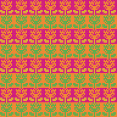 Floral Fair Isle Seamless Pattern Design