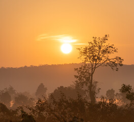 Sunrise in the Cambodian countryside