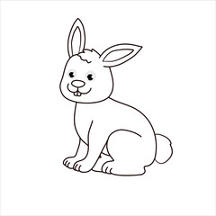 A cute rabbit art illustration design in vector for kids coloring book