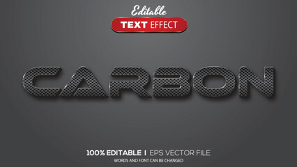 3D editable text effect carbon theme