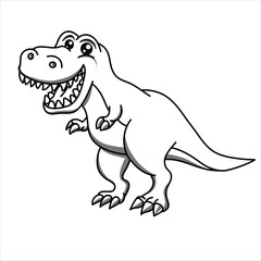 dinosaur tyrannosaur art illustration design for coloring book