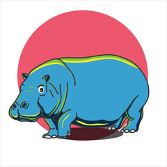 a hippopotamus in vector art illustration design