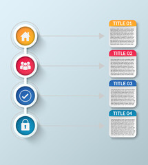 Business Infographic. Modern infographic template. Abstract diagram with 4 steps, options, parts, or processes. Vector business template for presentation. Creative concept for infographic