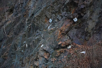 landslides. detail. daytime photo.
