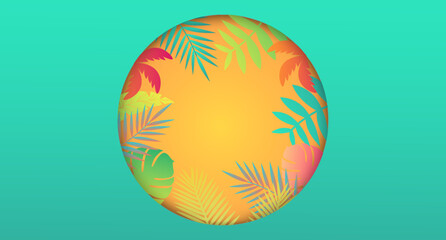 Summer sale background layout banners decorated with paper art tropical leaf.voucher discount.Vector illustration template.discount poster paper cut design and tropical leaves, palm tree and palm leav