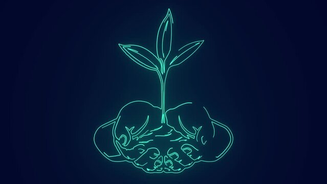Plant trees save earth environment protection animation