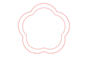 かわいい梅の花のフレームイラスト　単品