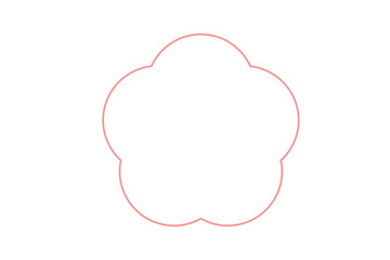 かわいい梅の花のフレームイラスト　単品