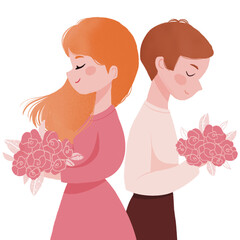 Cute Couple clipart, Valentine's Day clipart, Love Couple Clip Art, Girlfriend, Boyfriend, Couple's Clipart, His and Hers,