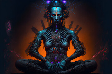meditating cyborg, generative ai