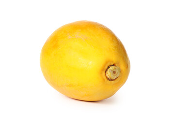 Papaya fruit sliced on half isolated on a white background.