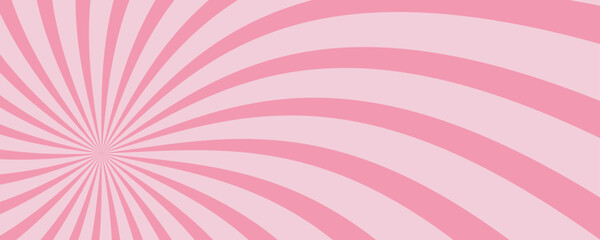 Pink sunshine vector background. Abstract sunburst design wallpaper for template banner business social media advertising. cartoon backdrop. © Kowit