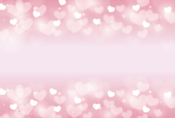 ハートとピンクのグラデーションの背景