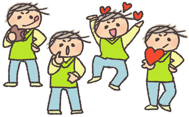 Naklejka premium バレンタインの少年01