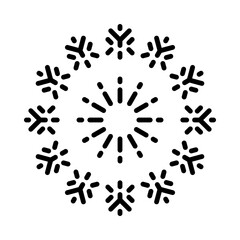 Snowflake Isolated Silhouette Solid Line Icon with snowflake, christmas, merry-christmas, ornament, winter, xmas Infographic Simple Vector Illustration