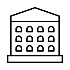 Buildings Isolated Silhouette Solid Line Icon with buildings, building, city, town, urban, village Infographic Simple Vector Illustration
