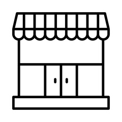 Shops Isolated Silhouette Solid Line Icon with shops, building, buildings, city, town, village Infographic Simple Vector Illustration