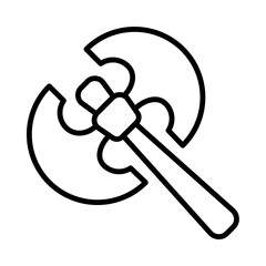 Axe Isolated Silhouette Solid Line Icon with axe, antiquity, artefact, historic, history, medieval Infographic Simple Vector Illustration