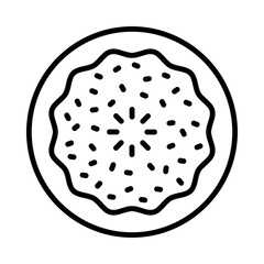 Pie Isolated Silhouette Solid Line Icon with pie, dessert, food, high-tea, patisserie, tea Infographic Simple Vector Illustration