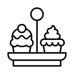 High-Tea Isolated Silhouette Solid Line Icon with high-tea, dessert, food, patisserie, tea, cup-cake-stand Infographic Simple Vector Illustration