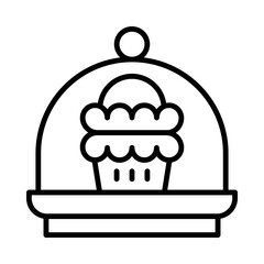 High-Tea Isolated Silhouette Solid Line Icon with high-tea, cup-cakes, dessert, food, patisserie, tea Infographic Simple Vector Illustration