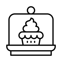 Patisserie Isolated Silhouette Solid Line Icon with patisserie, cup-cakes, dessert, food, high-tea, tea Infographic Simple Vector Illustration