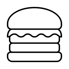 Burger Isolated Silhouette Solid Line Icon with burger, eating, fast-food, food, hamburger, mcdonalds Infographic Simple Vector Illustration
