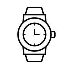 Watch Isolated Silhouette Solid Line Icon with watch, accessories, accessory, analog-watch, fashion, jewellery Infographic Simple Vector Illustration